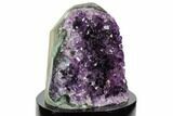 Tall, Amethyst Cluster With Wood Base - Uruguay #121480-2